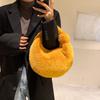 Hand-held Crescent Bag Women In New Fashionable Simple Hand-carried Women's With Texture Large Capacity One-shoulder Fur