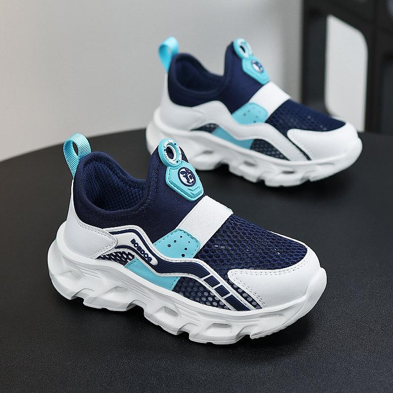Babu Bean Classmate 2025 Summer New Kongkong Single Net Boys and Girls One-pedal Sneakers Lightweight Soft-soled Shoes