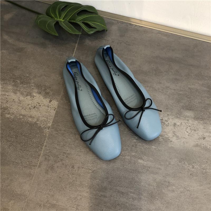 Fashion Bailamos Women Casua Flats Brand New Low Heel Ballet Square Toe Shallow Shoe Slip On Loafer Round Toe Ballet Flat Shoes Zapatos