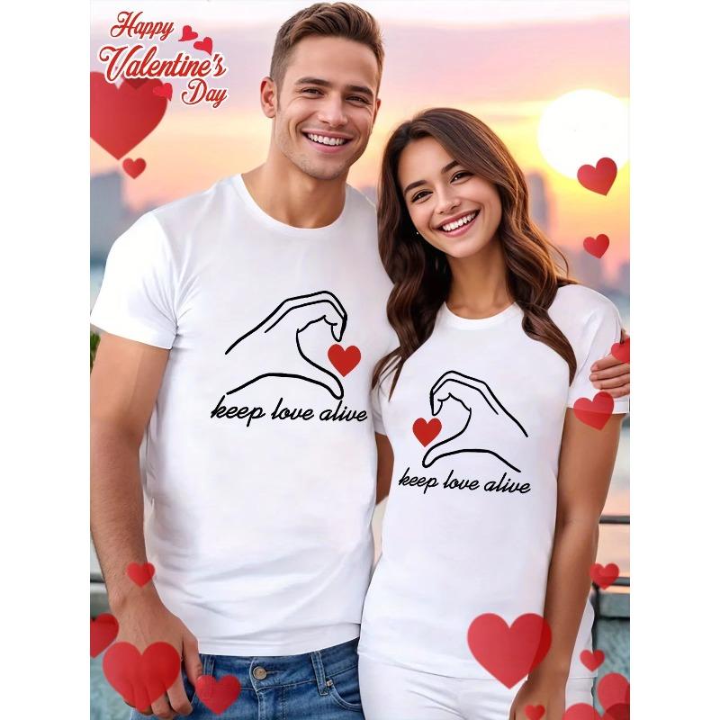 Heart Shaped Pattern Pure Cartoon Printed Unisexs And Unisexs Fashionable Short Sleeved New Personalized Casual Tshirt