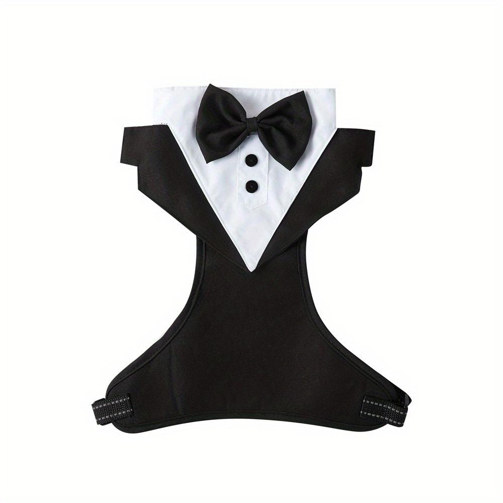 

Элегантная полиэстеровая шлейка-смокинг для собак с галстуком-бабочкой, трикотажный жилет для питомцев для малых, средних, крупных пород, аксессуар в стиле джентльмена M