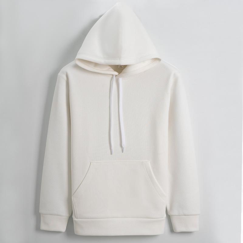 Утолщенный термосвитер с капюшоном мужская куртка зимний свободный мужской пуловер флисовый свитер M белый 4333₽