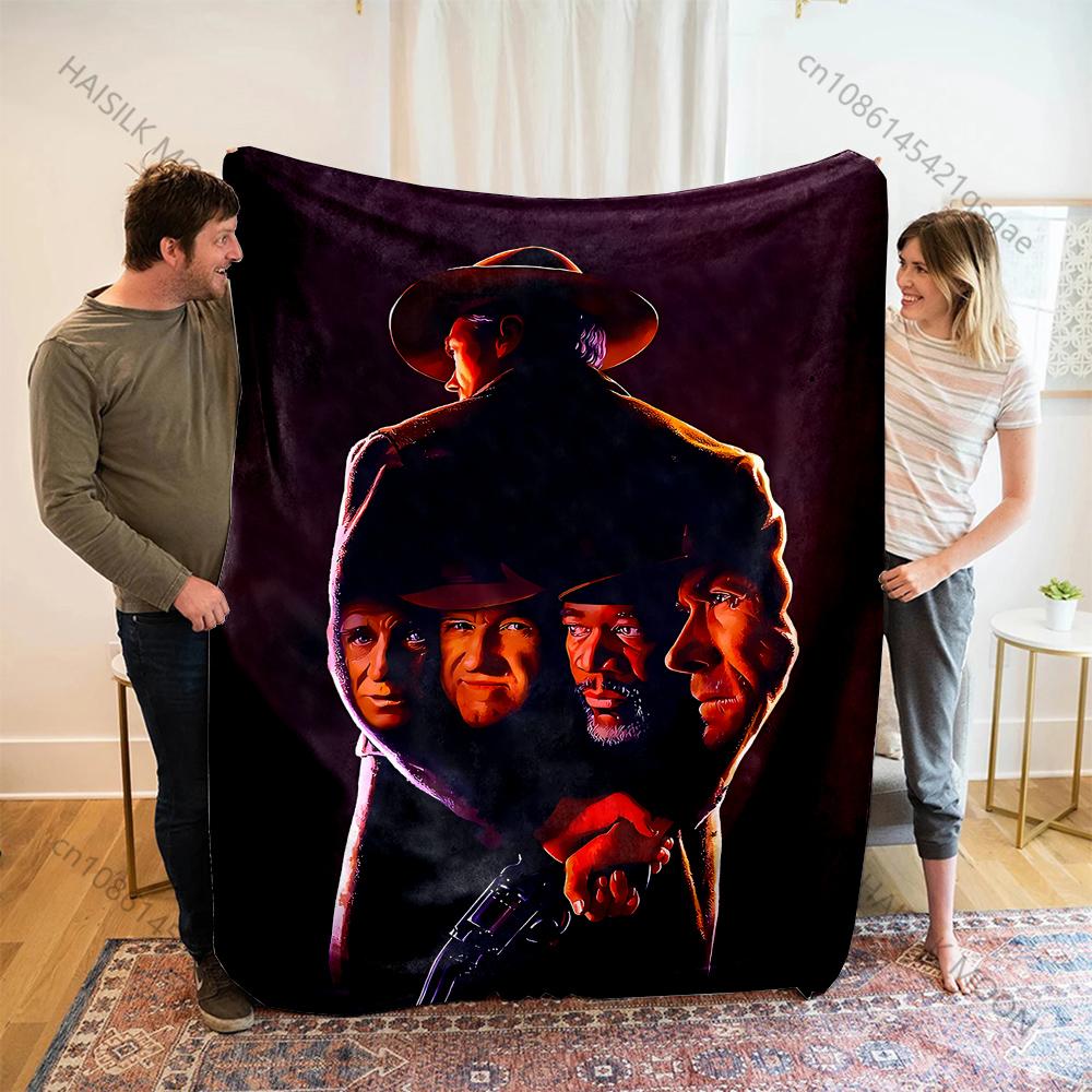 Shadowed Gunman Holding Revolver Print Adult Children Warm Blankets Home Travel Car Soft Comfortable Suitable for All Seasons