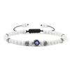 Bracciale Occhio Maligno 4mm Perline di Pietra Lavica Nera Opaca Naturale Bracciale Intrecciato Fatto a Mano per Uomo Donna Yoga Reiki Gioiello Regolabile