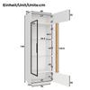 Vetrina Armadio Alto con Porta in Vetro, Illuminazione LED con Controllo App, Telaio in Alluminio, Mobile per Soggiorno, Armadio Contenitore con Ante