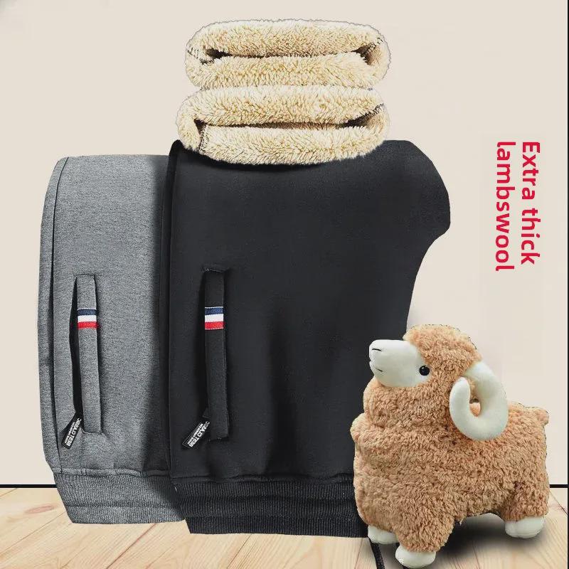 Herren Verschleißfeste Lammfell Winter Freizeit Hose - Koreanischer Stil, Trendig, Slim Fit Jogginghose