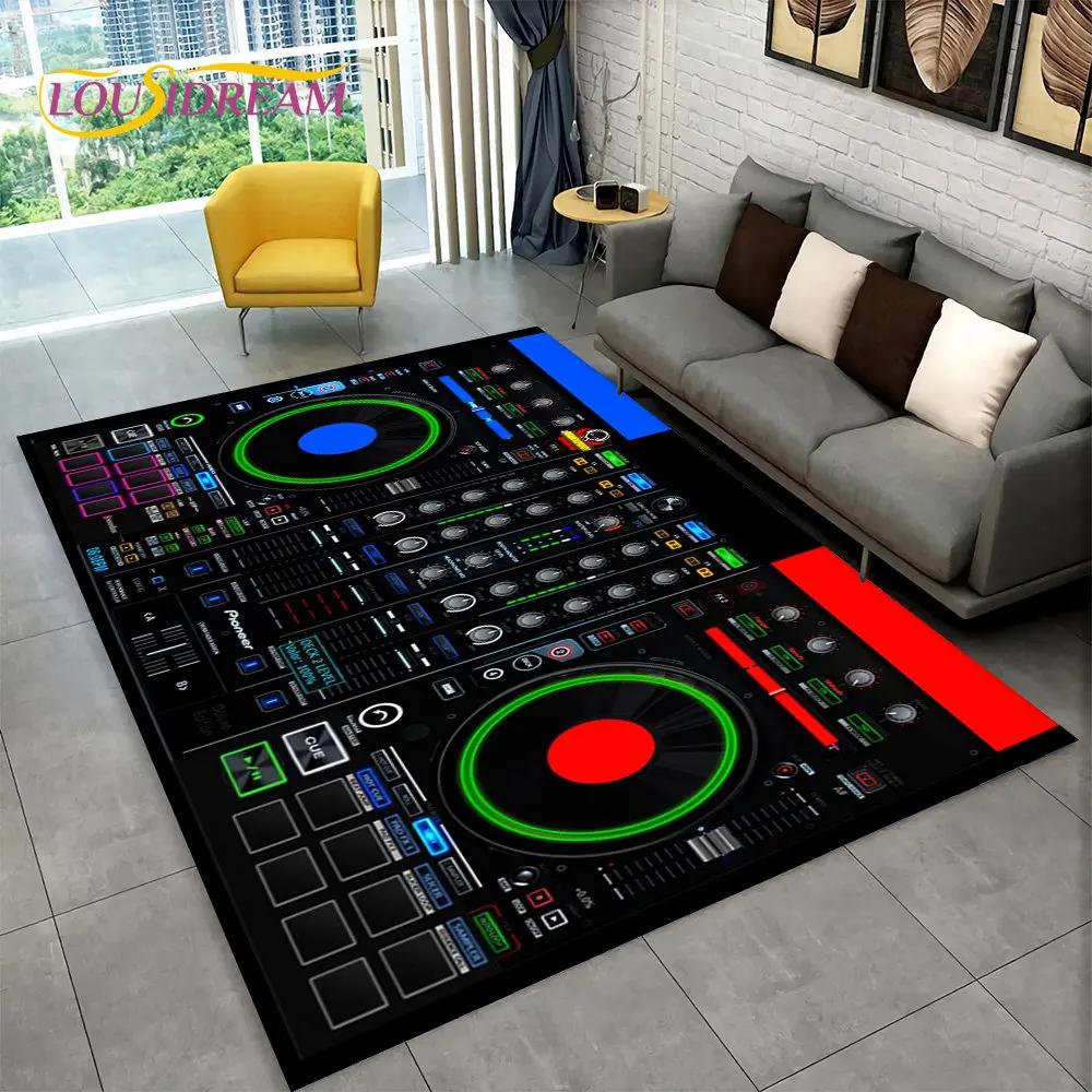 3D DJ Music Screen Keyboard Area Rug,Carpet Rug for Living Room Bedroom Sofa Doormat Hallway Decor,Sport Yoga Non-slip Floor Mat