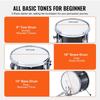 Kids Drum Set 3-Piece 14 in Beginner Drum Set for Child with Throne Black