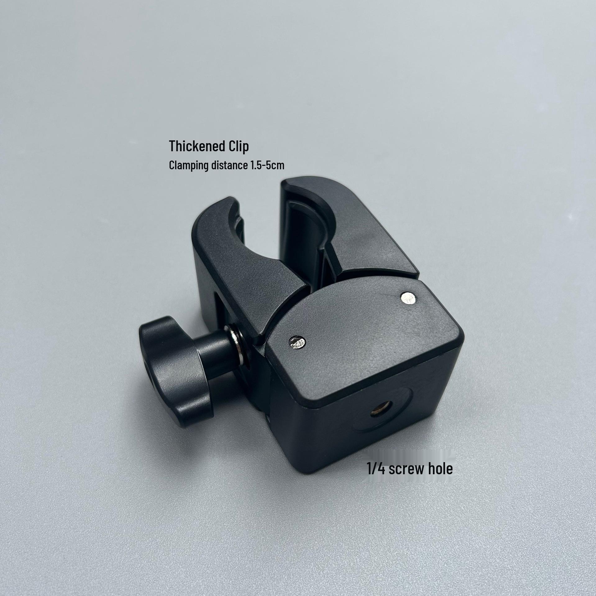 Universal Rotating Camera Tripod Clamp - Thickened Crab Claw with 1/4 Screw, Adjustable 15-50mm Clamp Range