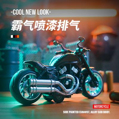 1:12 Wide Tire Motorcycle Huili Alloy Motorcycle Model With Light Cool Boy Toy