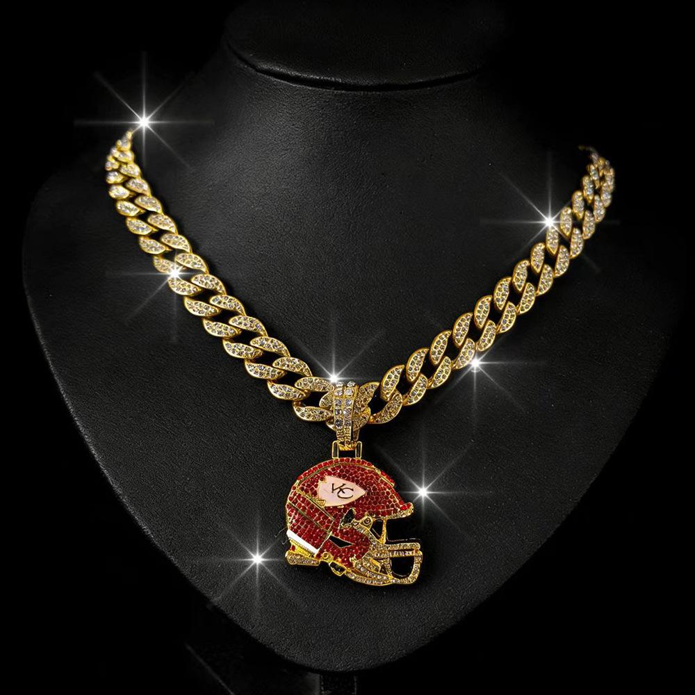 Kansas City Chiefs Footballhelm Anhänger Halskette