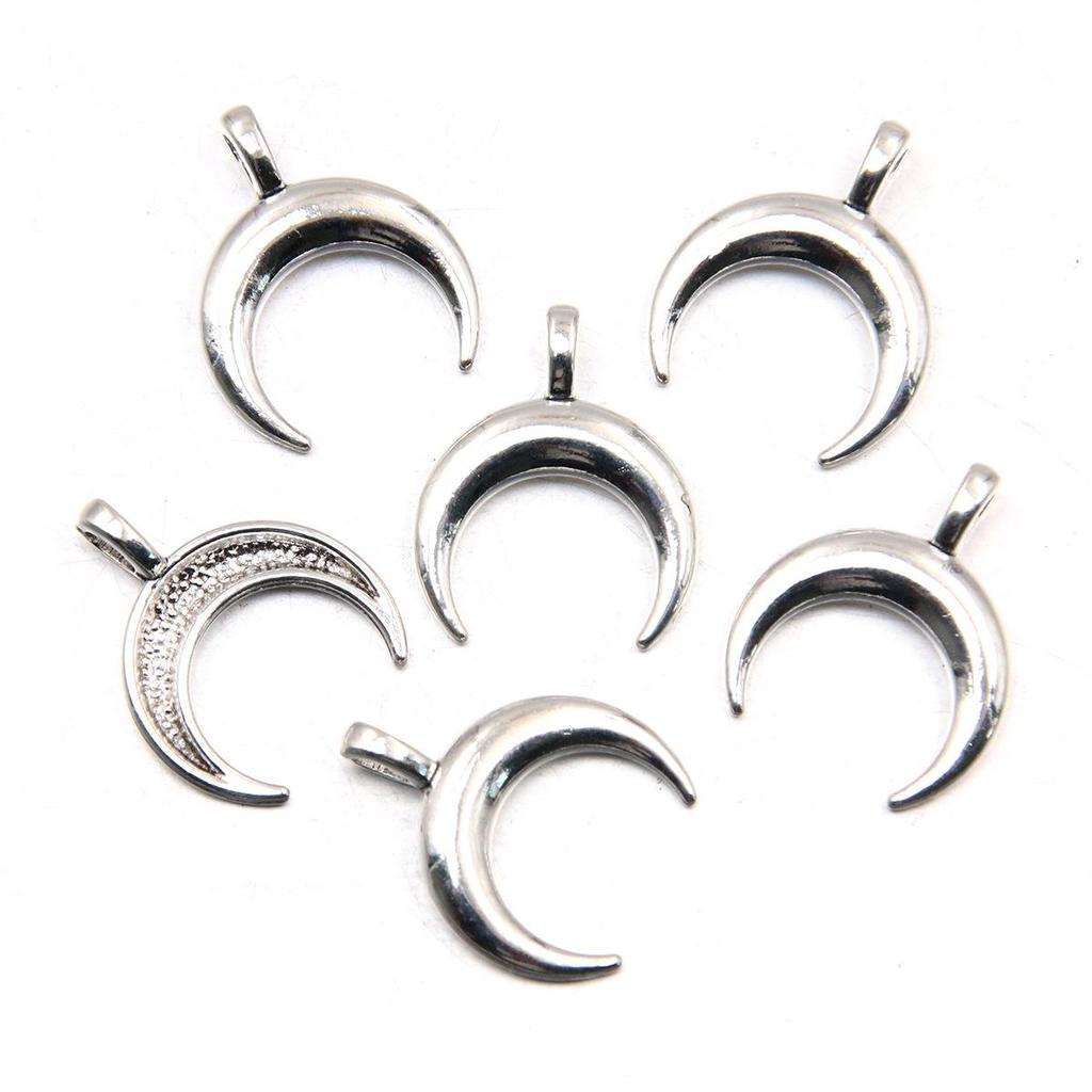 Handgefertigter Antiksilber Mondanhänger: Kreativer Natürlicher Charme Schmuck Accessoire