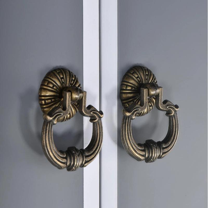 Heavy Duty Retro Drawer Ring Pulls Zinc Alloy Multiple Vintage Styles for Bathroom Wardrobe Cabinet Home Decor