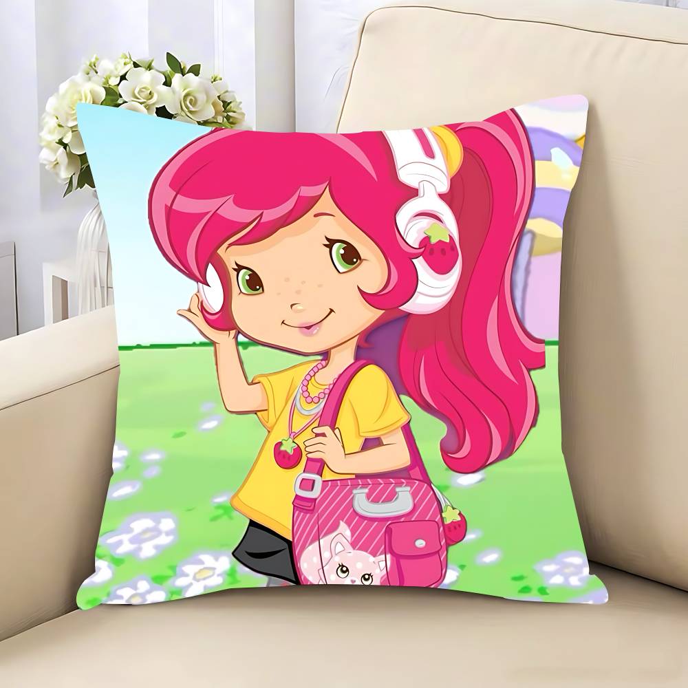 

Strawberry S-ShortcakeS Pillow Case Removable Washable Cushion Cover – All-Season Soft Linen 16x16in 40x40cm