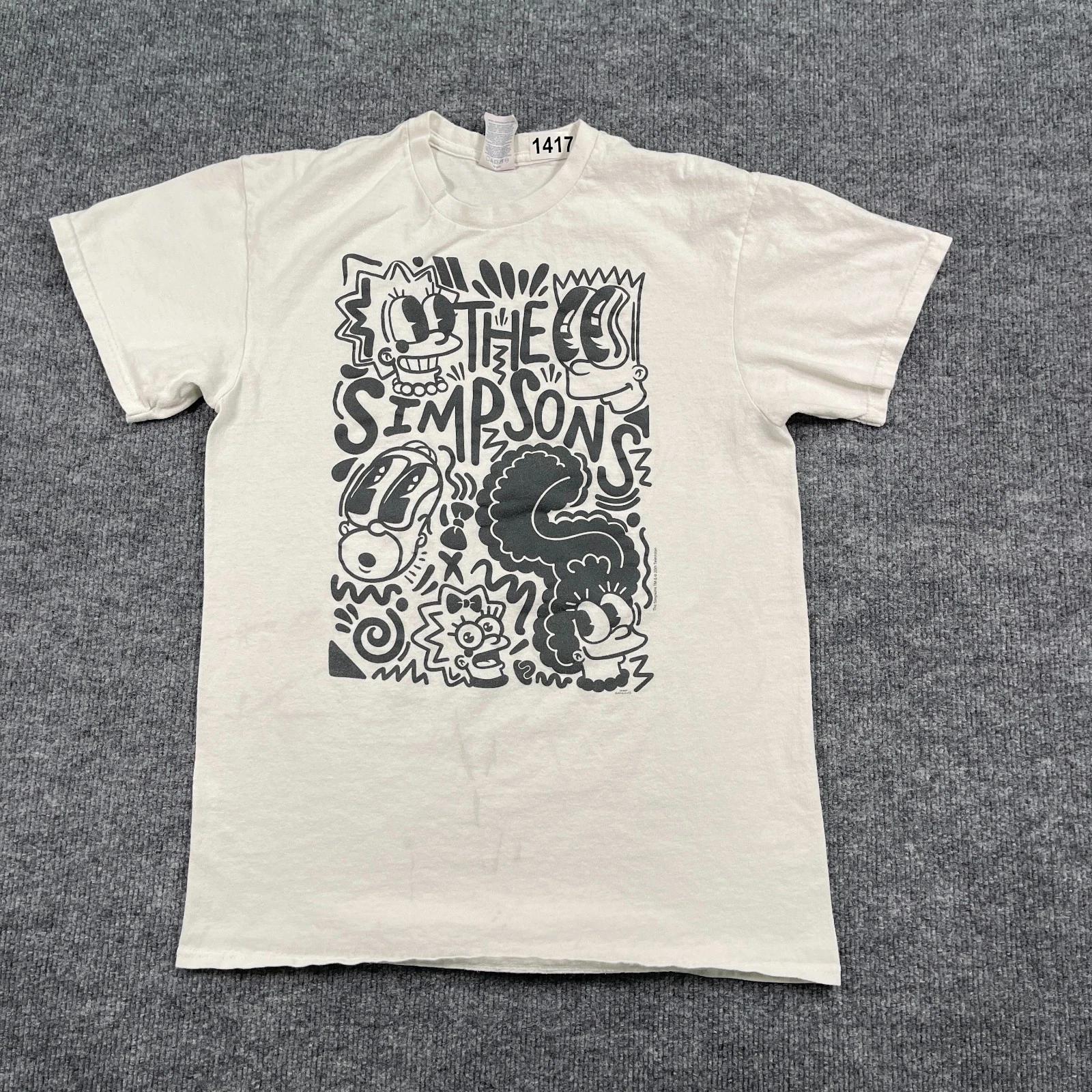 

Vintage 90s The Simpson Doodle Art Shirt Small 18x25 White 3XL