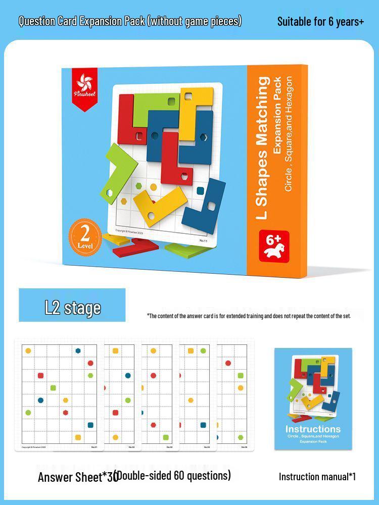 L-Shaped Magnetic Pinwheel Logic Board Game for Montessori Kids Ages 3-6
