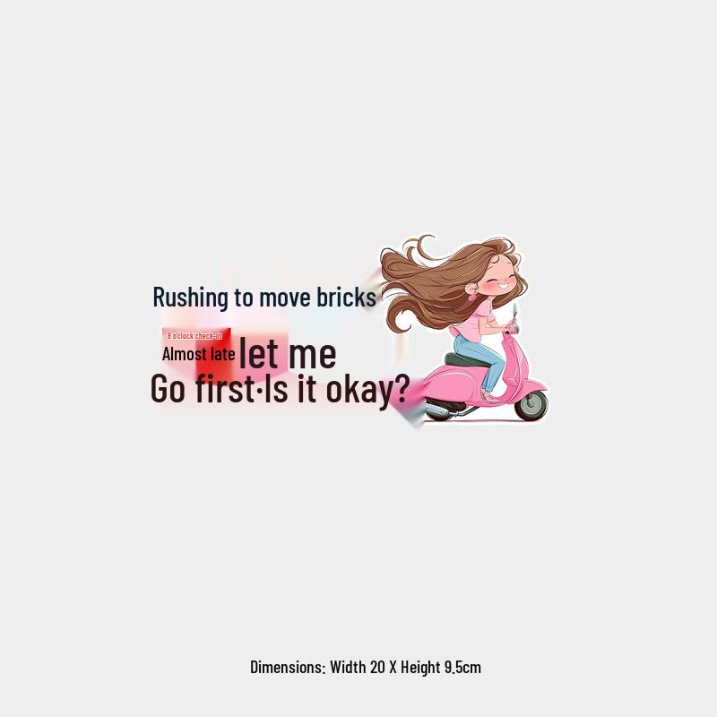 Move Bricks? Let Me Go First! Funny Female Driver Rear Window Sticker