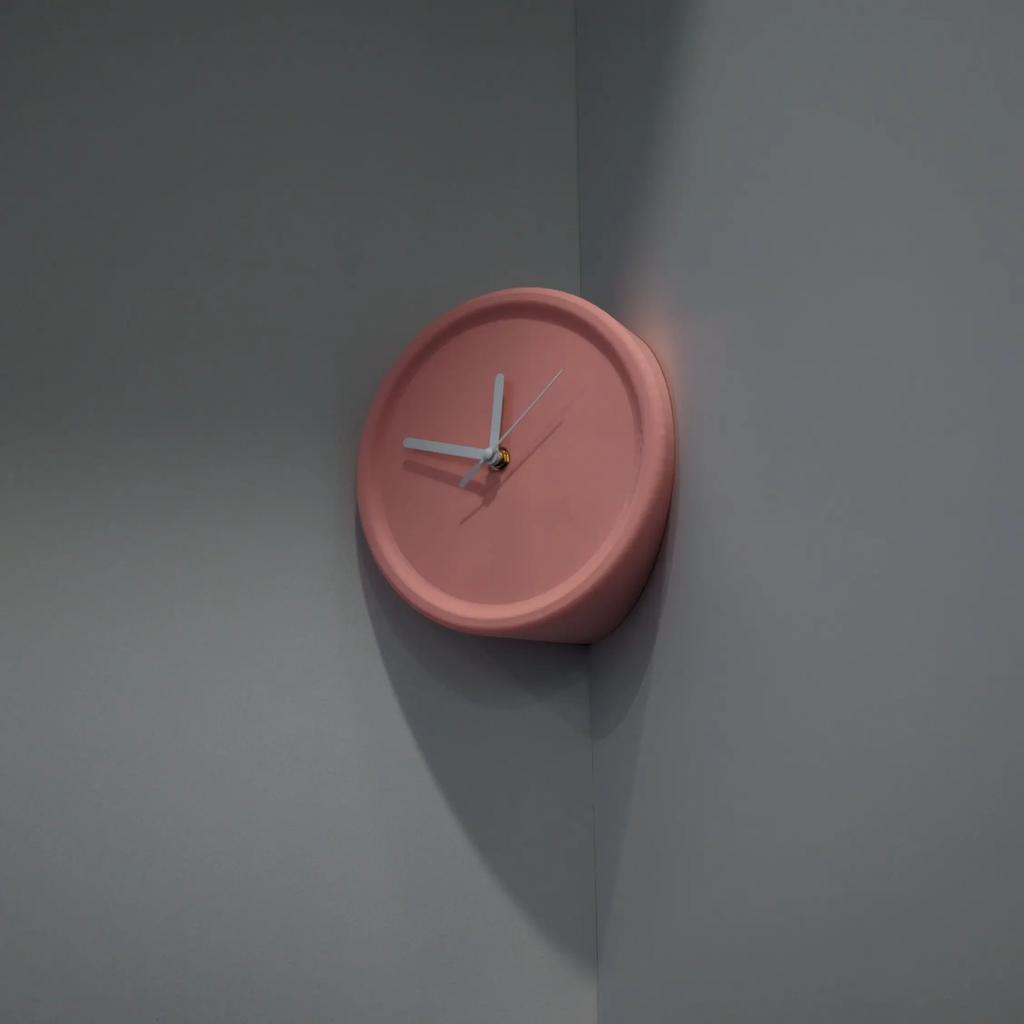 8inch Silent Wall Clocks Creative Non-Ticking Punch-Free Corner Wall Clock Bedroom Technology Luxury Art Home Decoration
