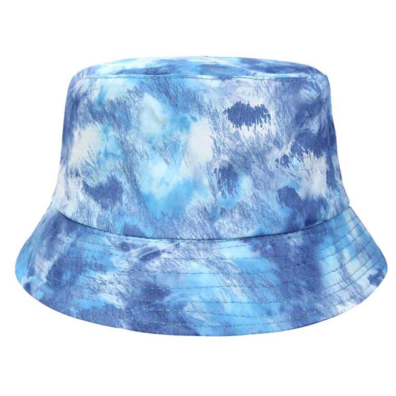 New Cotton Summer Foldable Reversible Bucket Hat Outdoor For Women Painted Tie-Dyed Fisherman'S Cap Hip Hop Men Panama Sun Hats