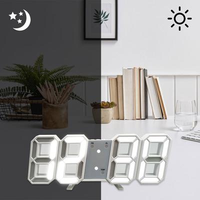3D LED Digital Clock Luminous Wall Clock Home Decor Led Digital Desk Clock with Temperature Date Creative Home Decoration