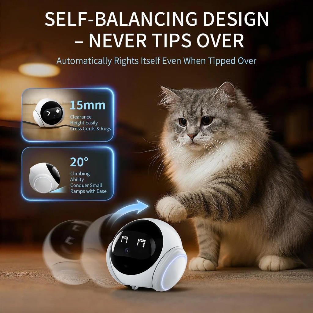 TUYA APP Magic S1 Mini Robot Camera HD 2K WIFI 5G Telecamera per Animali Domestici Mobile Ricarica Automatica LED Interfono Bidirezionale Visione Notturna Tracciamento Animali Domestici CCTV