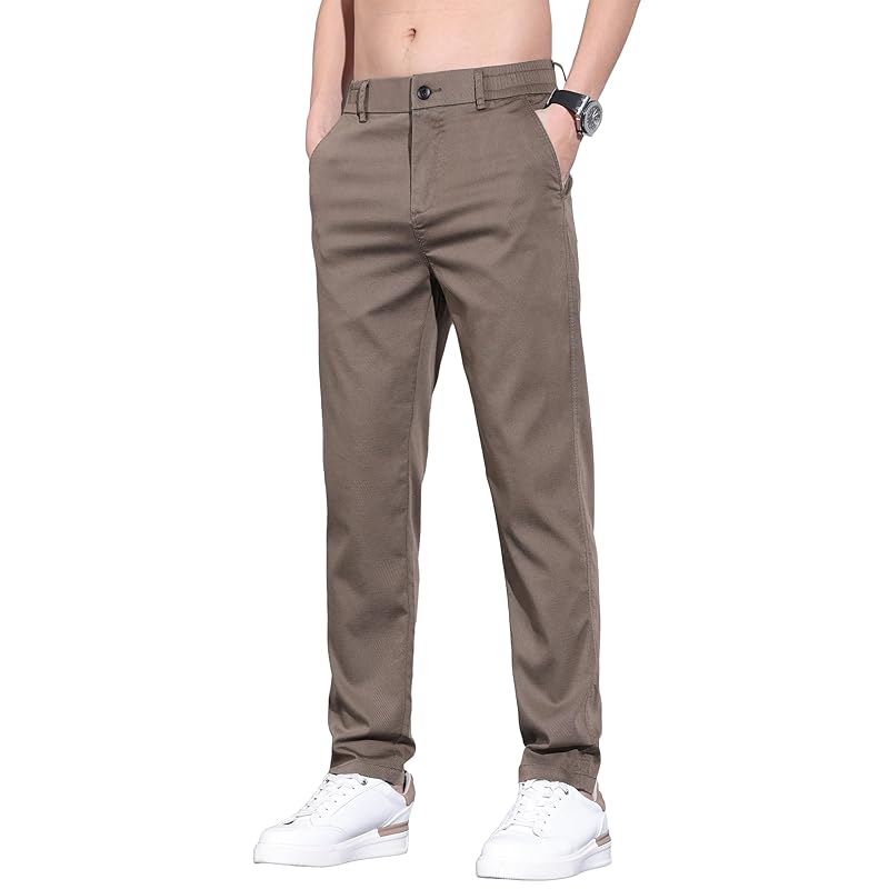 

[Fasshonrida] slacks men s pants Slender skinny pants slim long legs tapered pants cold sensation tencel cool stretch pants Elegant luster cool