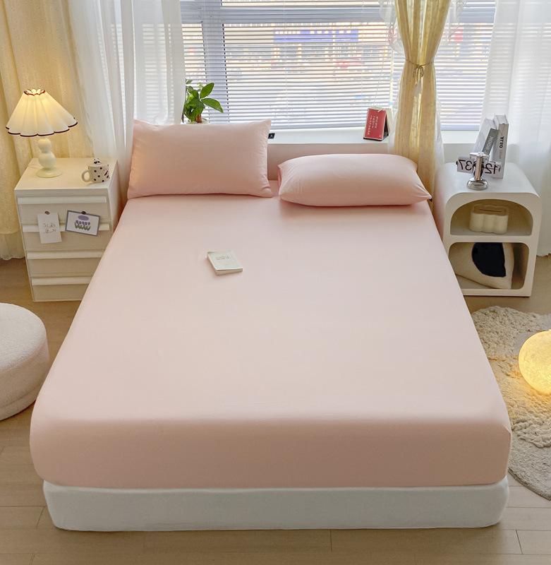 Pure Cotton Solid Color Single Product Fitted Sheet Bed Cover Dust Cover Bed Bag Protective Cover