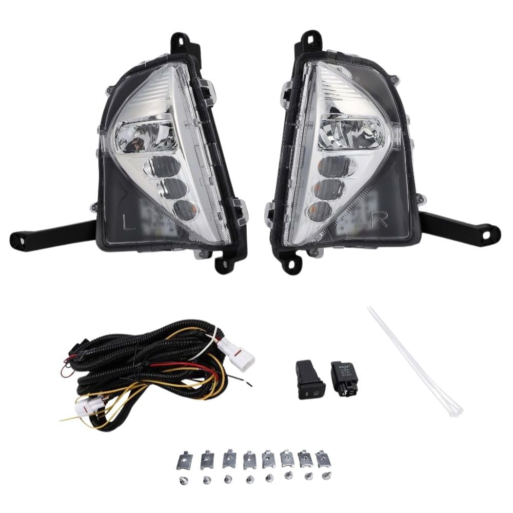 Front Fog Lamp Kit for Toyota Prius Early with Daytime Running Lights and Right One+lifestyle (2015 ZVW50, ZVW51, ZVW55, Model) (Left Set)