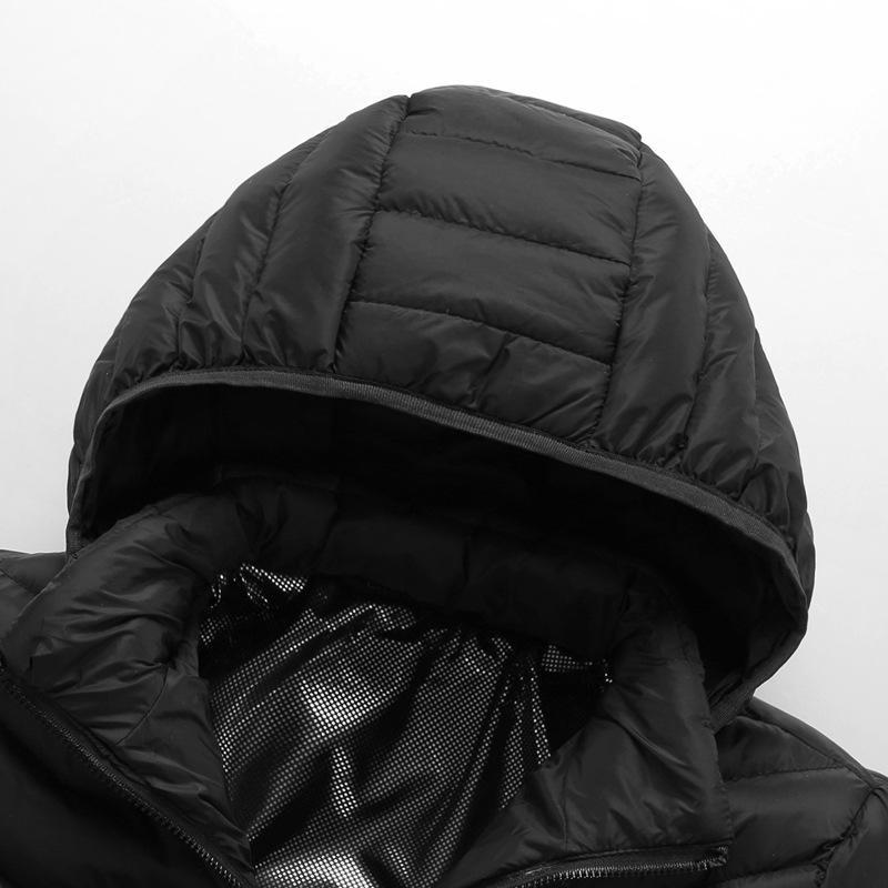 Men's Multi-Zone Hooded Electric Heated Cotton Coat with Long Sleeves