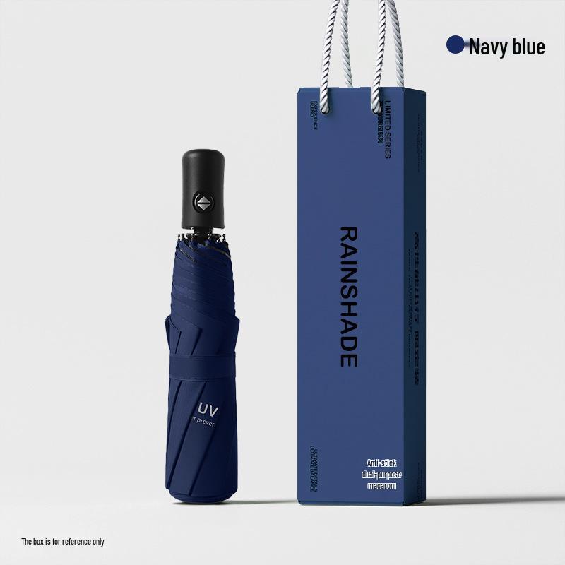 60-Rib Automatic Women's Umbrella with Black UV Protection for Sun & Rain, Customizable and Portable.
