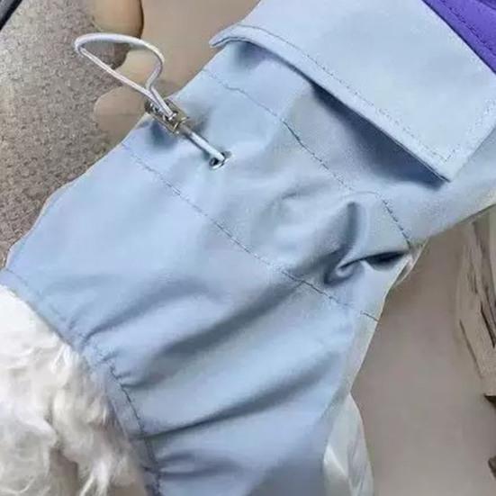 Yousheng Hunde Regenmantel Wasserdicht Druckknopfverschluss Hunde Regenjacke Kapuze Verstellbar Welpen Regenmantel mit Leinenloch für Kleine Mittelgroße Hunde Outdoor