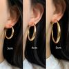 Fashion Blogger, Gold Big Circle Earrings, Female Giant Good-Looking Studs, Cold Wind Earrings, Fashionable Exaggerated Plain Circle Earrings.
