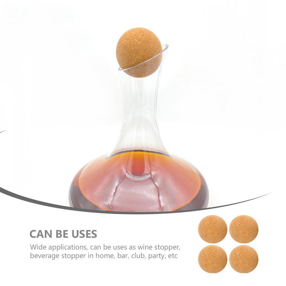 4Pcs Cork Ball Stoppers Replaceable Wine Jug Stoppers Decanter Seal Daily Use Set Cork Stopper Daily Use Wine Stopper