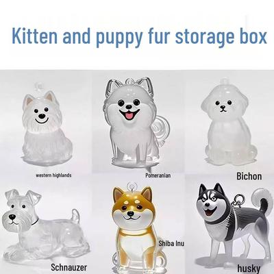 Puppy Transparent Hair Storage Box - Cute Pom-Pom Animal Dustproof Keepsake Decoration Gift