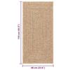VidaXL Tapis ZIZUR 60x110 cm aspect de jute intérieur et extérieur, tapis d'extérieur, tapis de sol, tapis d'intérieur, 4006150