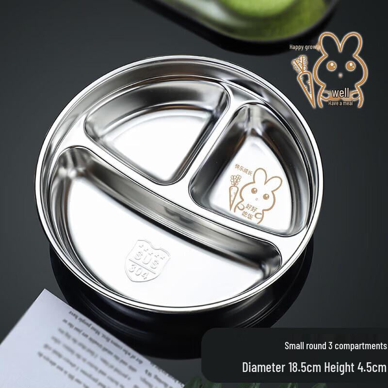 

Stainless Steel 2-Compartment Meal Plate