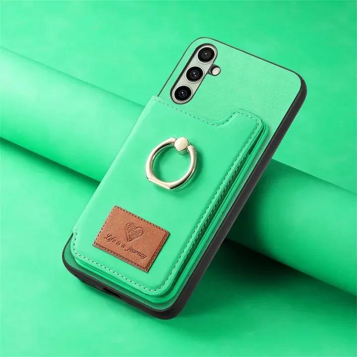2 In 1 Detachable Cards Solt Wallet Leather Case For Samsung S25 Ultra S24 Plus S23 A56 A06 A16 A55 A35 A15 A05 A24 Ring Holder
