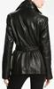 Women's Trench Stylish Coat Jacket trendy Genuine Leather Lambskin Long Overcoat
