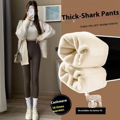 Cashmere Pants Women's Winter High Waist Belly Slimming and Pile Thickening