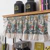 Ruffle Edge Curtains Lace Hem Short Curtain for Kitchen Small Window Drapes Dust Cabinet Door Curtain Coffee Shop Decor