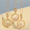 Retro Personalized Photo Box Pendant Item Can Be Opened And Closed Diy Pendant Hollow Design Transparent Box 18K Gold Color Retention