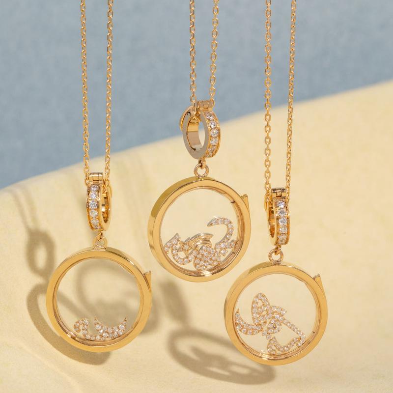 Retro Personalized Photo Box Pendant Item Can Be Opened And Closed Diy Pendant Hollow Design Transparent Box 18K Gold Color Retention