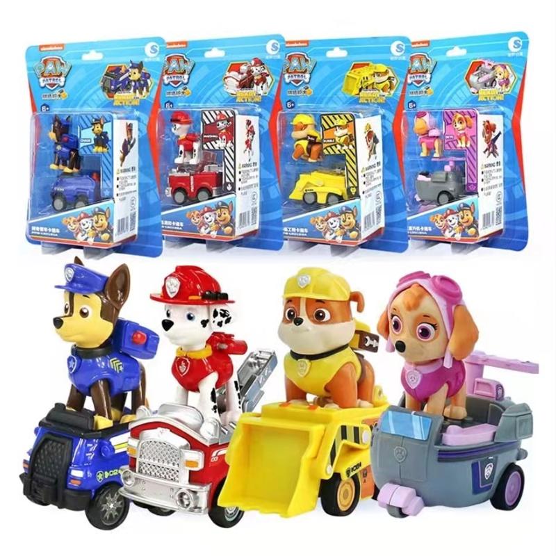 Paw Patrol Rescue Racers 4-pack Real Working Wheels Pet Action Figures Car Toy