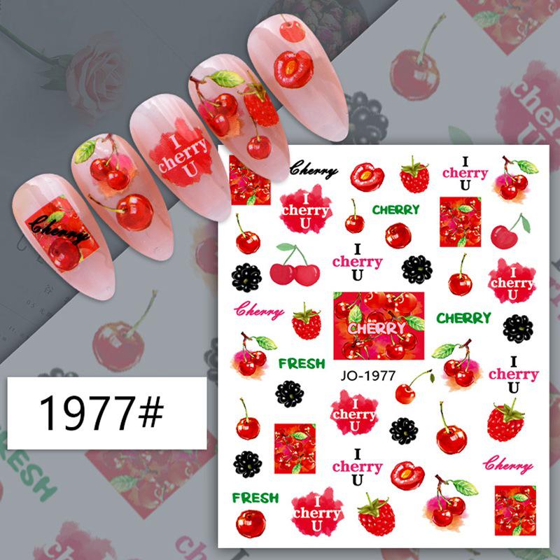 Fruit Series Nail Art Stickers: Lemon, Pineapple, Watermelon, Banana, Strawberry
