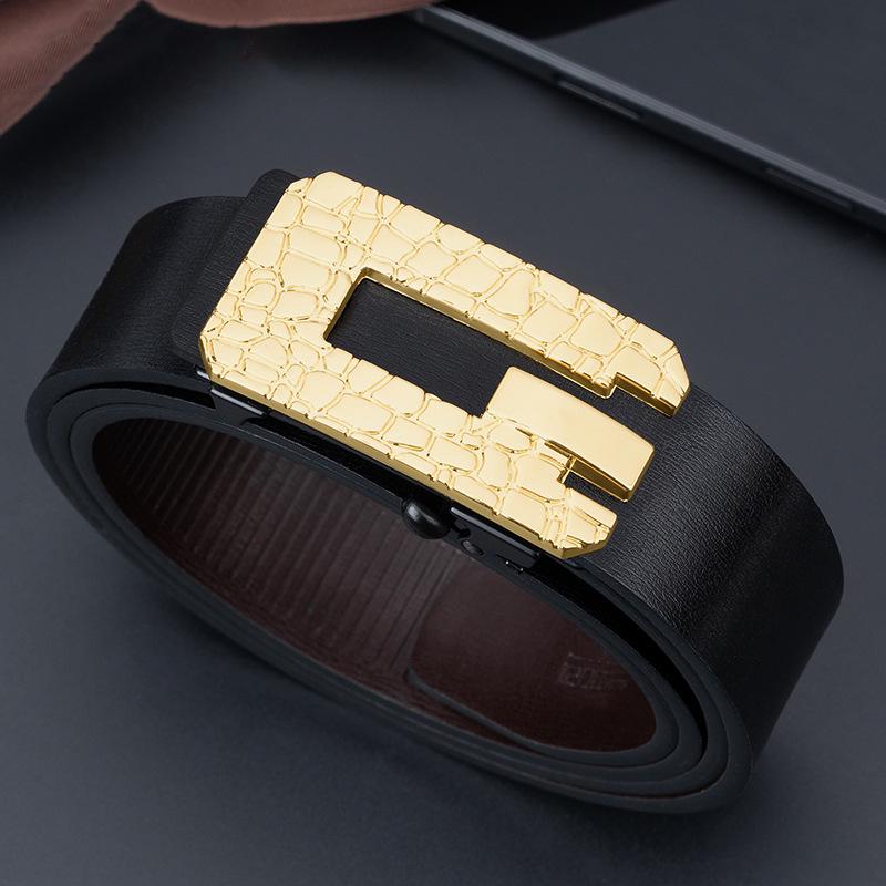 Men's Trendy Casual Leather Belt with Automatic Buckle