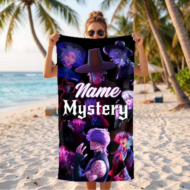 mystery (14) Custom Name Beach Towel Large Towel for Beach Pool Swimming Vacation Travel Gift