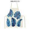 Forest Plants Leaves Pattern Cleaning Kitchen Aprons Men Women Home Cooking Accessories Apron Tree Print Linen Adult Kids Bibs