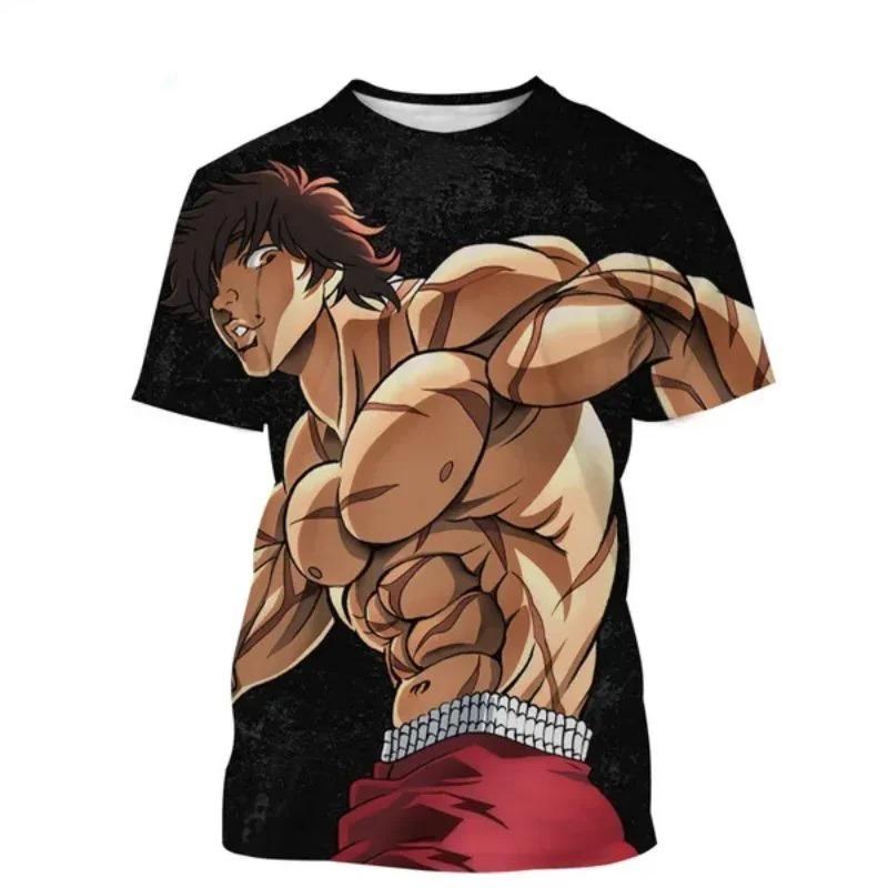 Anime Baki The Grappler Yujiro Hanma 3D Print T-Shirts Men Women Fashion Oversized Short Sleeve T Shirt Male Tees Tops Clothing