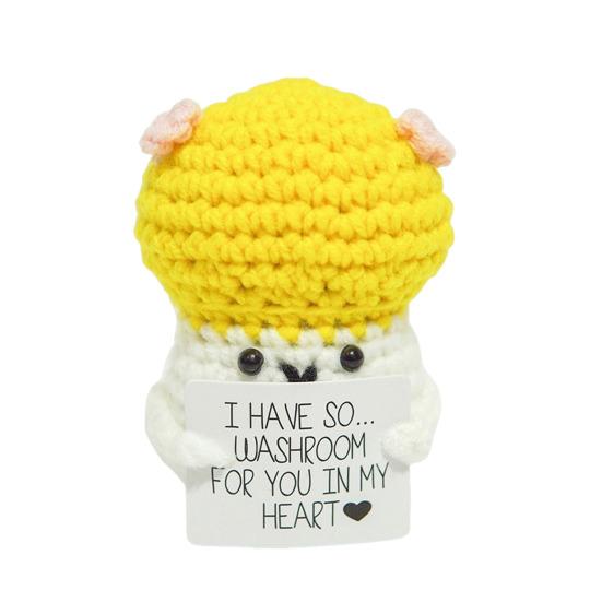 Háčkování pozitivní houby s kartou Emoční podpora Ruční pletení Květinová slunečnice Hranolky Včela Žralok Panenka Dekorace Ornament