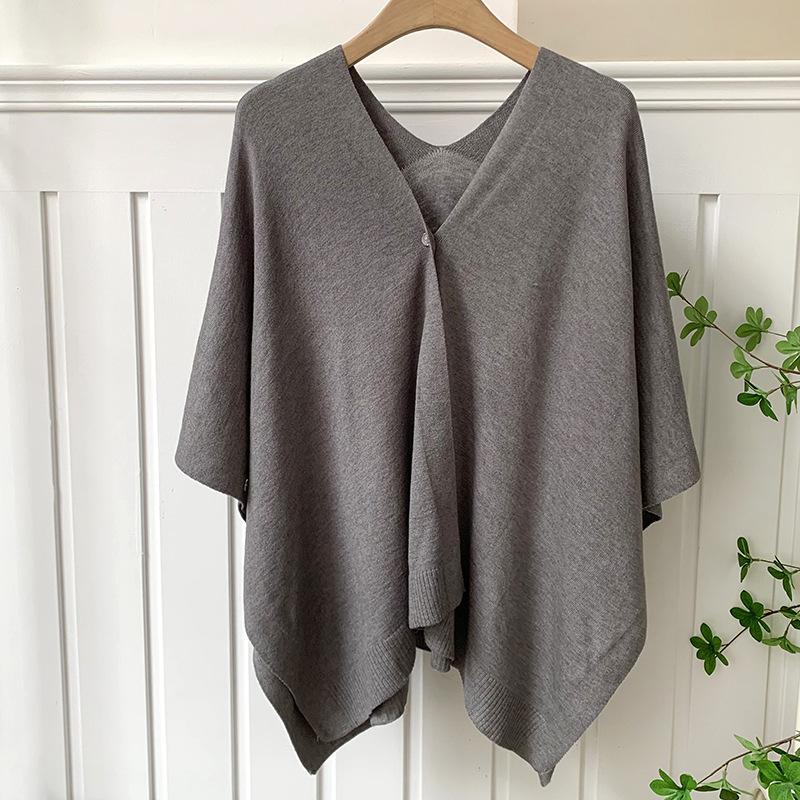 Women’s Lightweight Knit Cape Shawl – Long Sun Protection Summer Cover Up Cardigan